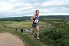 Tim Field finishing in the Penshaw Hill Race.